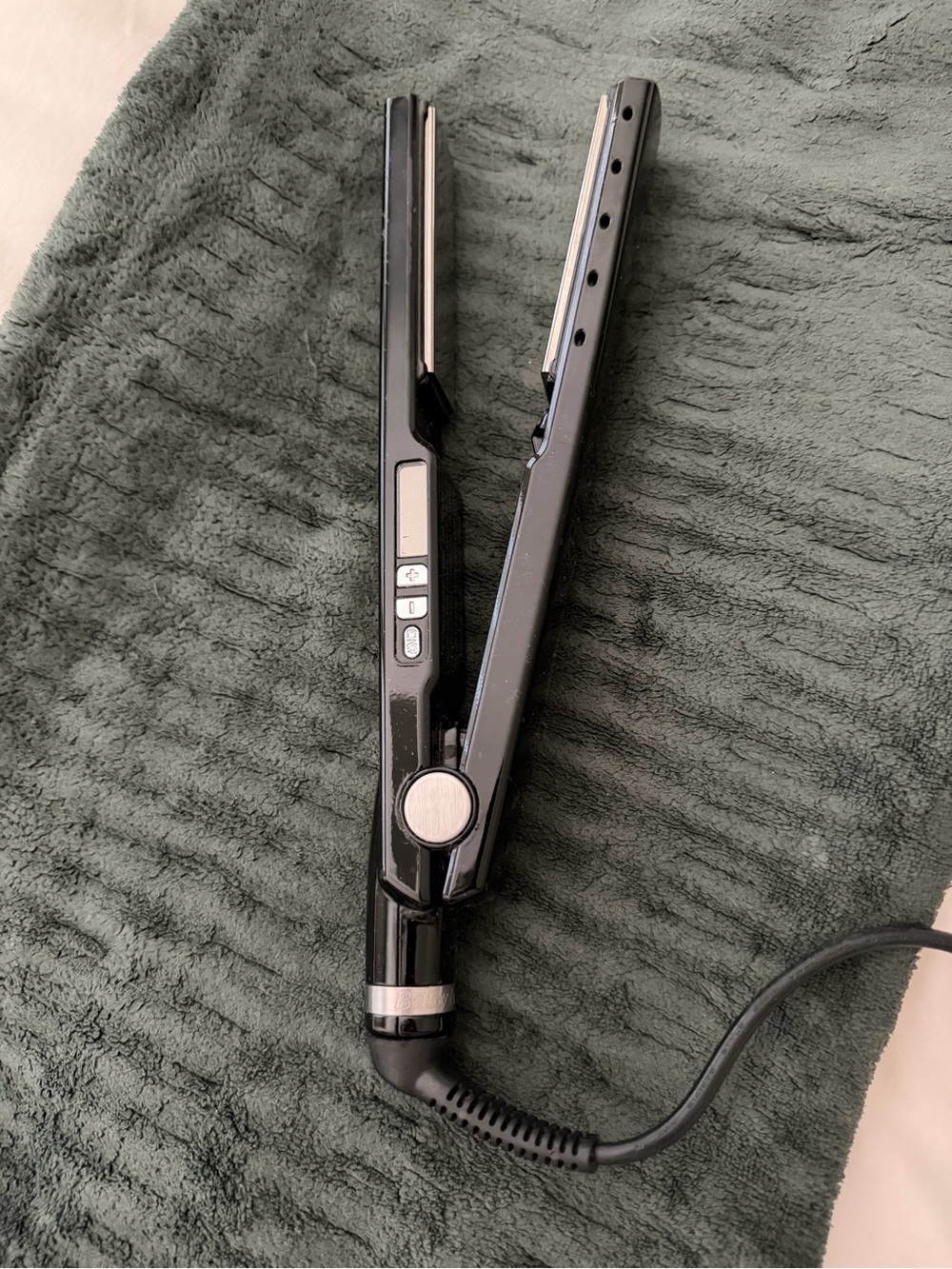 Black Professional Hair Straightener Flat Iron - Women Hair Styling